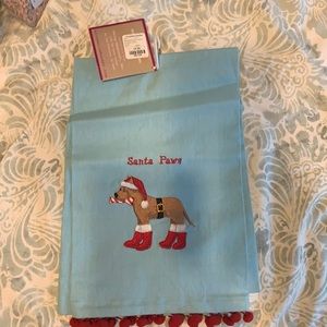 Santa paws tea towel